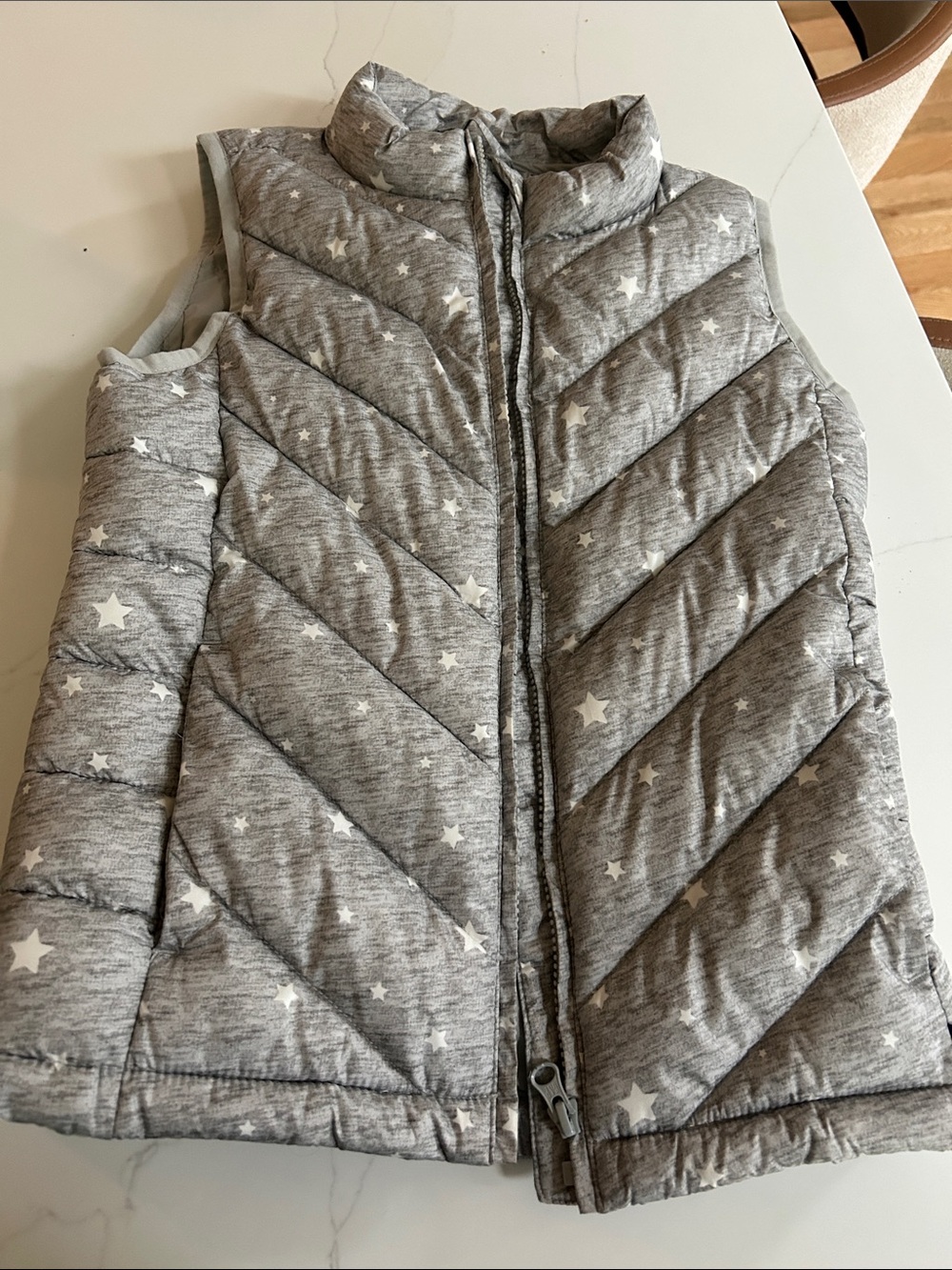 GAP Grey Quilted Star Puffer Vest